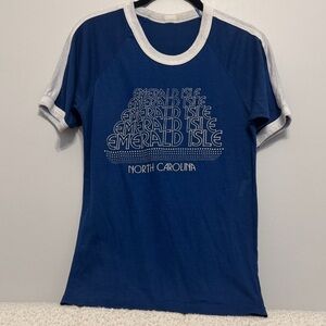 🌊 Vintage Royal Blue Emerald Isle Souvenir T-Shirt - M